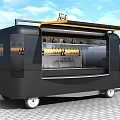 Modern Mobile Bar Trailer With Wine Racks And Exterior Lighting Design