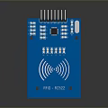 Blue RFID RC522 Circuit Board Module for Computer Electronic Components 3d model