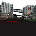 Modern Commercial Street Design With Multiple Floors Glass Facades Balconies And Staircases