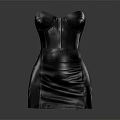 Gray Strapless Fitted Dress With Sleek Material And Modern Design