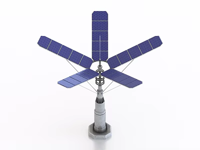 Industrial Equipment With Solar Panels Multi Wing Tower Support Structure Design 3d model