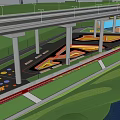 Scenic Waterfront Landscape Design With River Bridge Road Greenbelt And Walkway