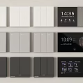 Modern Switch Panels in White Gray Black with Smart Digital Display and Controls 3d model