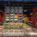 Modern Restaurant With Copper Pendant Lights Dark Ceiling Green Chairs And Dining Tables
