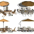 Outdoor Dining Table And Chair Set With Umbrella For Garden Patio Use