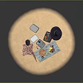 Beach Picnic Setup With Delicious Food Drinks Picnic Blanket And Basket On Sand