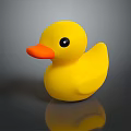 Adorable Yellow Rubber Duck Toy with Orange Beak and Black Eyes