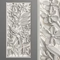 White Ornamental Carved Panels Featuring Intricate Floral And Leaf Patterns
