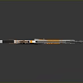 Futuristic Sci Fi Weapon With Orange White And Black Colorful Design Details And Modern Features