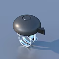 Black Bell Shaped Object With Silver Spring Base And Metal Clamp 3d model
