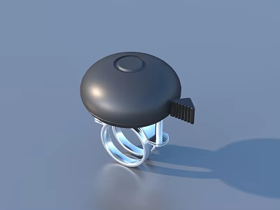 Black Bell Shaped Object With Silver Spring Base And Metal Clamp 3d model
