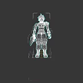 Blonde Spiky Haired Game Character In Dark Outfit With Large Sword And Armor