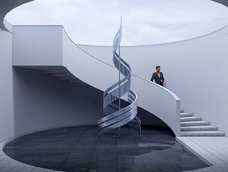 Modern Sculpture Stainless Steel Sculpture 3d model