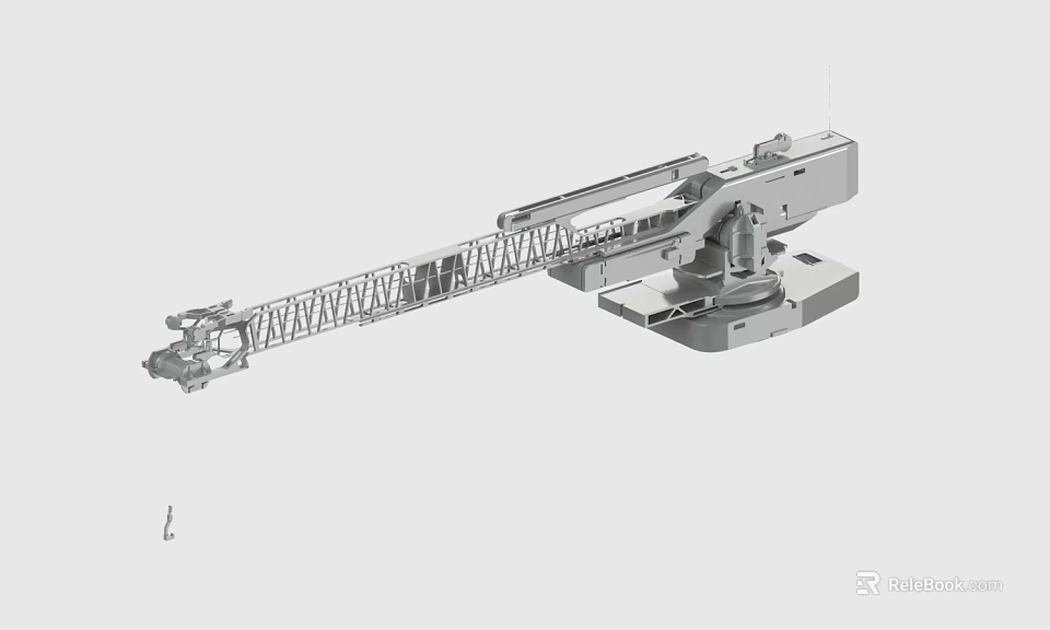 Industrial Crane Mechanical Structure With Extended Boom And Metal Frame 3d model 