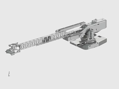 Industrial Crane Mechanical Structure With Extended Boom And Metal Frame 3d model