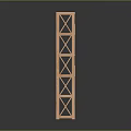 Natural Wood Bookshelf With Cross Support Design And Multiple Shelves
