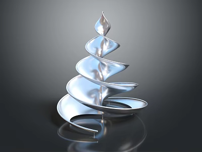 Modern Silver Spiral Hardware Tool Made Of Stainless Steel With Reflective Surface 3d model