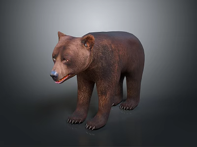 Realistic Brown Bear Standing Model With Detailed Fur And Lifelike Posture 3d model