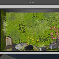 Commercial Landscape Design With Ecological Experience Green Moss Flowers And Stones