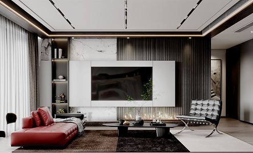 modern living room 3d model