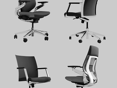 Ergonomic Modern Office Chair With Adjustable Arms Swivel Base And Black Mesh Back Design 3d model