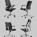Ergonomic Modern Office Chair With Adjustable Arms Swivel Base And Black Mesh Back Design