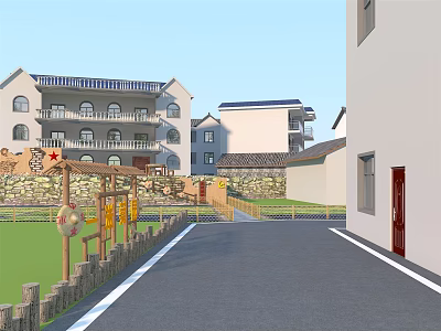 Modern Vegetable Garden Village Vegetable Garden Small View 3d model