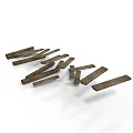 Brown Long Metal Strips As Key Industrial Equipment Components In Pile