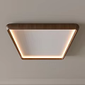 Modern Minimalist Square Ceiling Light With Wooden Frame And White LED Panel 3d model