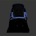 Black Sneakers With Neon Blue Accents Thick Traction Sole And Modern Upper Design