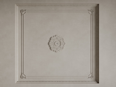 French ceiling French lamp panel French carved lines 3d model