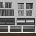Modern Metal Railings With Various Designs And Horizontal Vertical Slats