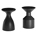 Modern Black Side Tables With Sleek Design And Unique Base Structures For Contemporary Home Decor 3d model