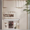 Fashion Clothing Storefront With Wavy Textured Facade Glass Door And Green Plant