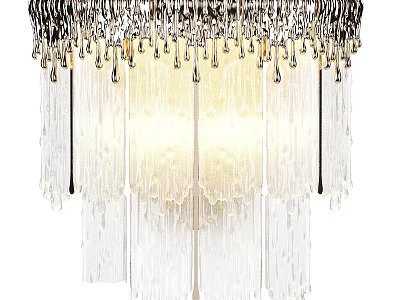 Modern Crystal Wall Sconce With Fringe Details And Soft Illumination For Interior Decor 3d model