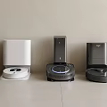 Various Robot Vacuum Cleaners With Different Colors And Charging Bases
