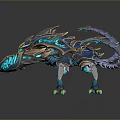 Fantasy Scorpion With Blue And Gold Glowing Decorative Armored Design
