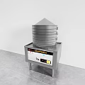 Stainless Steel Commercial Steamer With Multiple Steam Layers And Control Panel For Kitchen Use 3d model