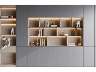Modern Bookcase Decorative Bookcase 3d model