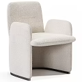 Modern Beige Upholstered Lounge Chair With Comfortable Seat Soft Armrests And Sleek Design