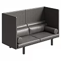 Modern Gray Leather Two Seater Sofa With Backrest And Armrests Design 3d model