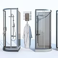 Modern Stylish Shower Sauna Cabins Designs With Bathrobe And Towel Rack