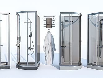 Modern Shower Room Shower Partition Glass Shower Room Shower Partition Bathrobe 3d model