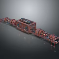 Industrial Production Line Equipment With Mechanical Rollers And Complex Metal Structure
