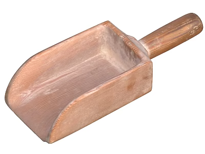 Handcrafted Wooden Shovel With Natural Wood Handle And Square Scoop Design 3d model