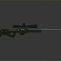 Green Military Sniper Rifle With Long Barrel And Tactical Scope Design 3d model