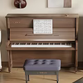 Musical Instruments and Art Supplies with Pianos Violin Keyboard in Bright Studio