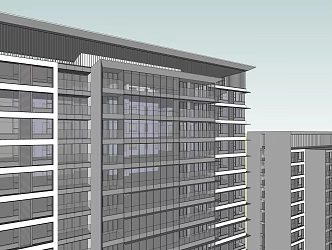 Modern Residential Building High-rise Residential Building 3d model