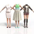 Stylish Women's Apparel on Mannequins with Dresses Suits and Jackets