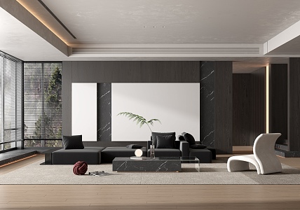 modern living room 3d model